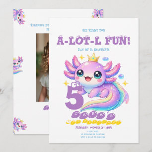 Axolotl Alotl Leuke Verjaardagsfeest Uitnodiging,A Kaart