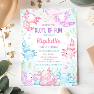 Axolotl ALOTL VOL FUN Geboorte Uitnodiging