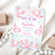 Axolotl ALOTL VOL FUN Verjaardags Uitnodiging