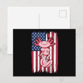 Axolotl American Flag Gift USA, 4 juli diersoort Briefkaart (Voorkant / Achterkant)