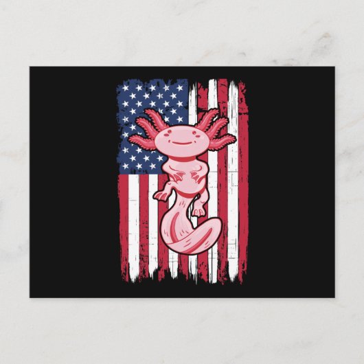 Axolotl American Flag Gift USA, 4 juli diersoort Briefkaart (Voorkant)