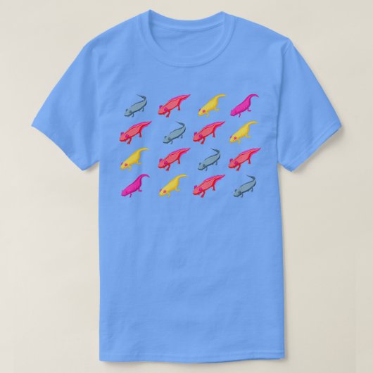 Axolotl-amfibieën met meerdere kleuren t-shirt (Design voorkant)