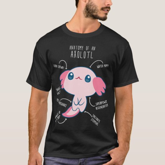 Axolotl Anatomie T-shirt (Voorkant)