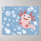 Axolotl and the Bubbles Bold Vector Design Poster (Voorkant)