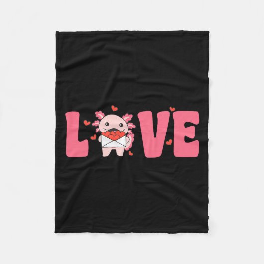 Axolotl Animals With Hearts Love Premium Tri-blend Fleece Deken (Voorkant)