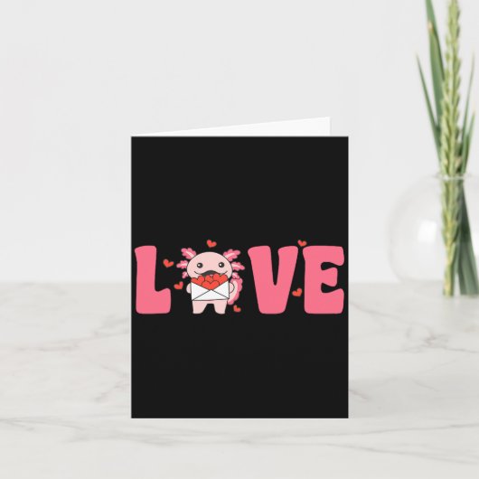 Axolotl Animals With Hearts Love Premium Tri-blend Kaart (Voorkant)