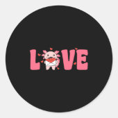 Axolotl Animals With Hearts Love Premium Tri-blend Ronde Sticker (Voorkant)