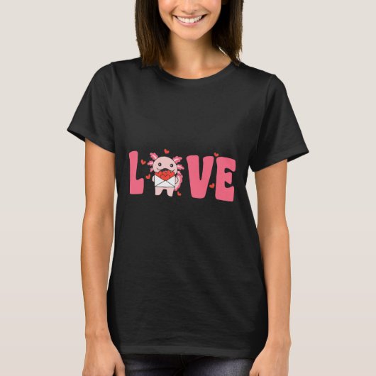Axolotl Animals With Hearts Love Premium Tri-blend T-shirt (Voorkant)