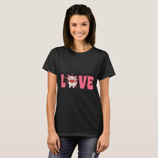 Axolotl Animals With Hearts Love Premium Tri-blend T-shirt (Voorkant volledig)