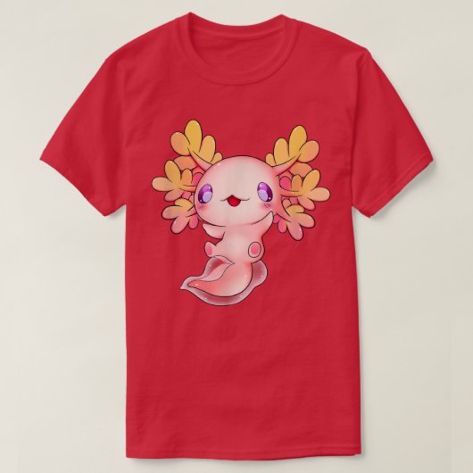 Axolotl Anime Fish Cute Baby Lizard Kawaii Pastel T-shirt (Design voorkant)