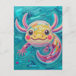 Axolotl-ansichtkaartkunst Briefkaart