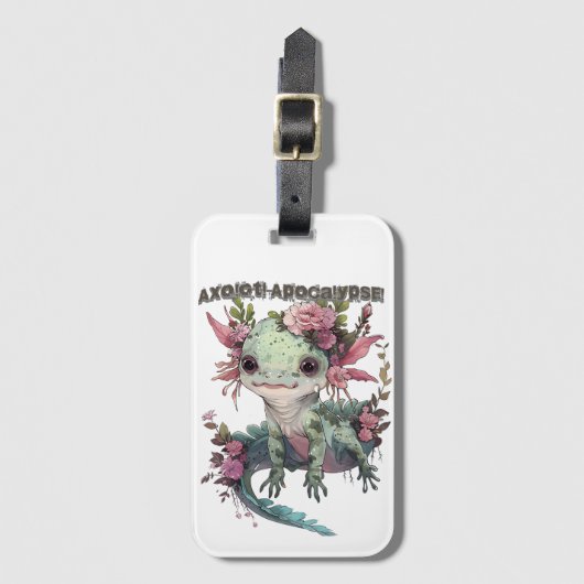 Axolotl Apocalypse! Halloween Bagagelabel (Voorkant (verticaal))