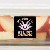 Axolotl Ate Homework Kawaii Dierenvriend Pet Owner Labels (Aangebracht)