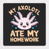 Axolotl Ate Homework Kawaii Dierenvriend Pet Owner Labels (Design 2)