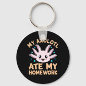 Axolotl Ate Homework Kawaii Dierenvriend Pet Owner Sleutelhanger (Voorkant)