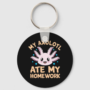 Axolotl Ate Homework Kawaii Dierenvriend Pet Owner Sleutelhanger