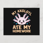 Axolotl Ate Homework Kawaii Dierenvriend Pet Owner Uitnodiging Briefkaart (Voorkant)