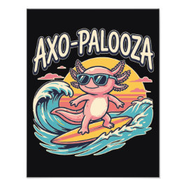 Axolotl Axo-Palooza parodie 90s muziekfestival Foto Afdruk