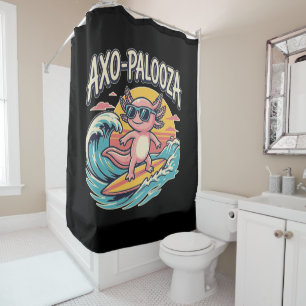 Axolotl Axo-Palooza parodie 90s stijl surfstrand Douchegordijn