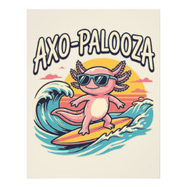 Axolotl Axo-Palooza parodie op 90s muziekfestival Foto Afdruk
