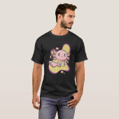 Axolotl Banana Milk Ambystoma Mexicanum Walking Fi T-shirt (Voorkant volledig)