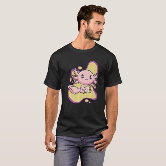 Axolotl Banana Milk Ambystoma Mexicanum Walking Fi T-shirt (Voorkant volledig)