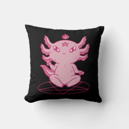 Axolotl Baphomet Heidens Zwart Kussen