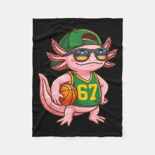 Axolotl Basketball 67 Gen Alpha Slang Srts Men Boy Fleece Deken (Voorkant)