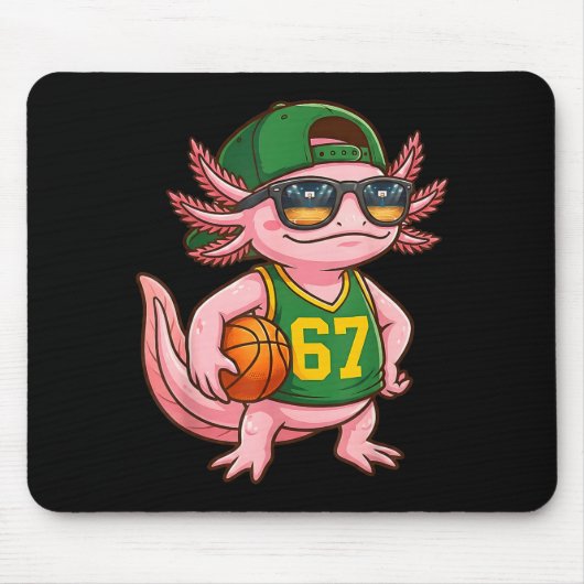 Axolotl Basketball 67 Gen Alpha Slang Srts Men Boy Muismat (Voorkant)
