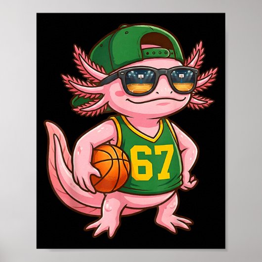 Axolotl Basketball 67 Gen Alpha Slang Srts Men Boy Poster (Voorkant)