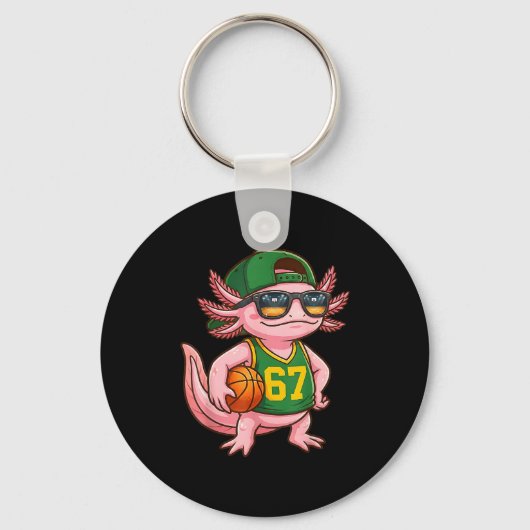 Axolotl Basketball 67 Gen Alpha Slang Srts Men Boy Sleutelhanger (Voorkant)