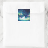 Axolotl Betoverde Vijver Vierkante Sticker (Tas)
