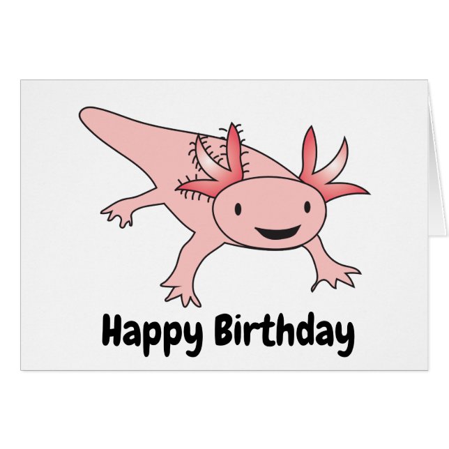 Axolotl Birthday Funny Cute (Voorkant Horizontaal)