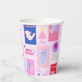 Axolotl birthday papieren bekers (Achterkant)