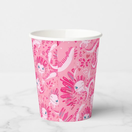Axolotl birthday papieren bekers (Links)