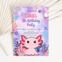 Axolotl Birthday Party Kaart