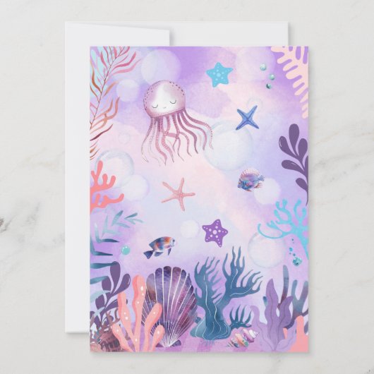 Axolotl Birthday Party Kaart (Achterkant)