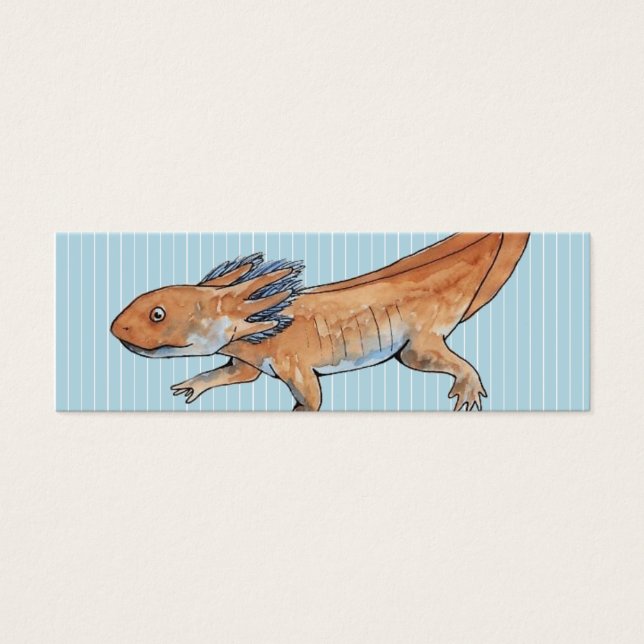 Axolotl Bladwijzer Mini Visitekaartjes (Voorkant)