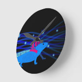 Axolotl Blau mit Sternen Ronde Klok (Hoek)