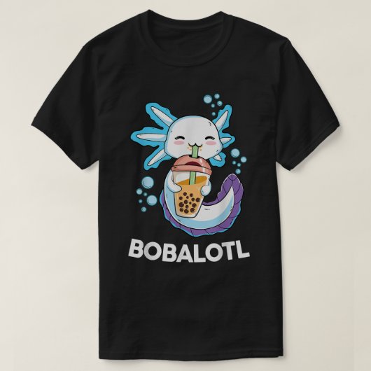 Axolotl Boba Bubble Tea Kawaii Anime Japanse Kinde T-shirt (Design voorkant)