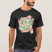 Axolotl Boba Cute Anime Kawaii Pastel Gothic Pearl T-shirt (Voorkant)