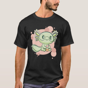 Axolotl Boba Cute Anime Kawaii Pastel Gothic Pearl T-shirt