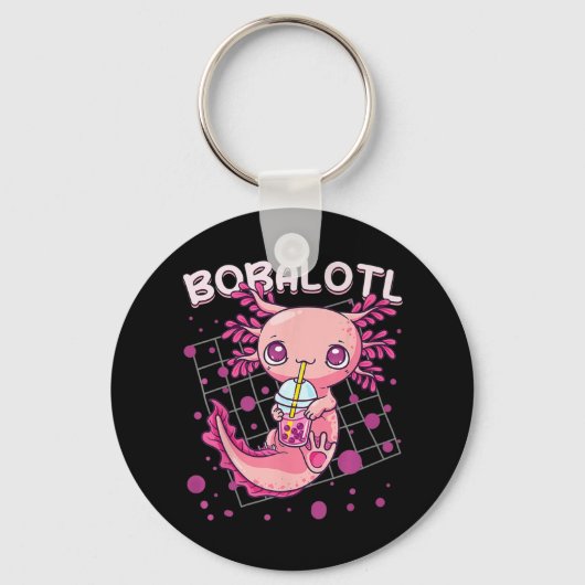 Axolotl Boba Tea beltea Kawaii Anime Japans Sleutelhanger (Voorkant)