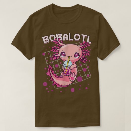 Axolotl Boba Tea beltea Kawaii Anime Japans T-shirt (Design voorkant)