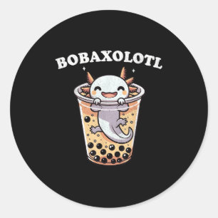 Axolotl Boba Tea Bubble Tea Milk Tea Anime Axolotl Ronde Sticker