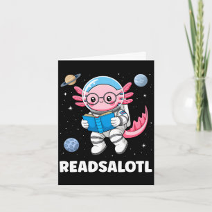 Axolotl boeken lezen axolotl lezen boekworm jongen kaart