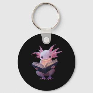 Axolotl Boekenwurm Leesboek Funny Kawaii Graphic Sleutelhanger