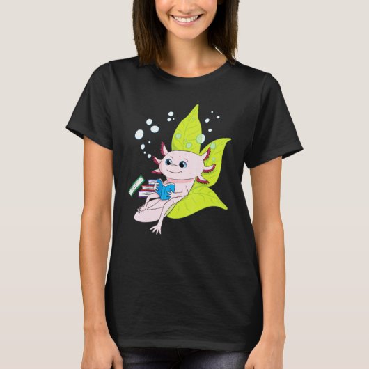 Axolotl boekenwurm meisjes jongens boek lezen Axol T-shirt (Voorkant)