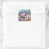 Axolotl Botanische Waterverf Art Vierkante Sticker (Tas)