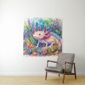Axolotl Botanische Waterverf Art Wandkleed (In situ)